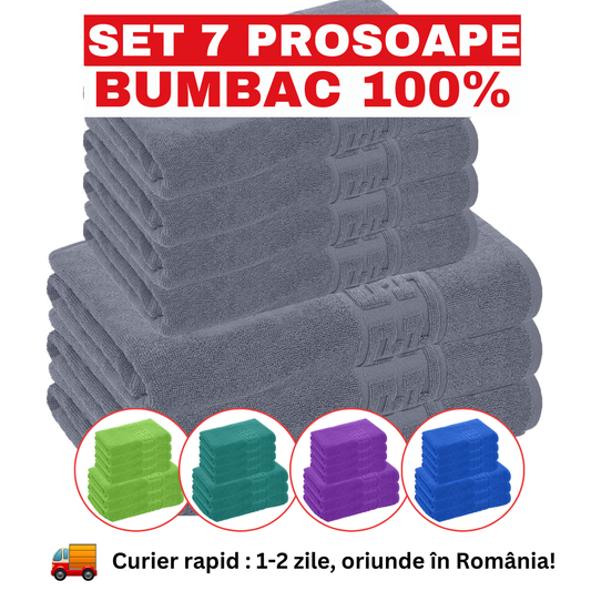 Set 7 Prosoape, Bumbac 100%, 550g/m²