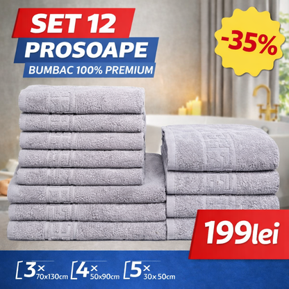 Set 12 Prosoape Premium Bumbac 100% – Moi & Absorbante 🔥