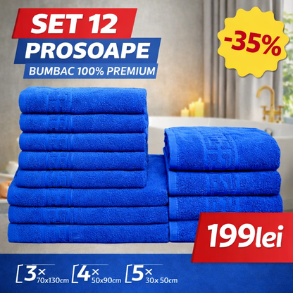 Set 12 Prosoape Premium Bumbac 100% – Moi & Absorbante 🔥