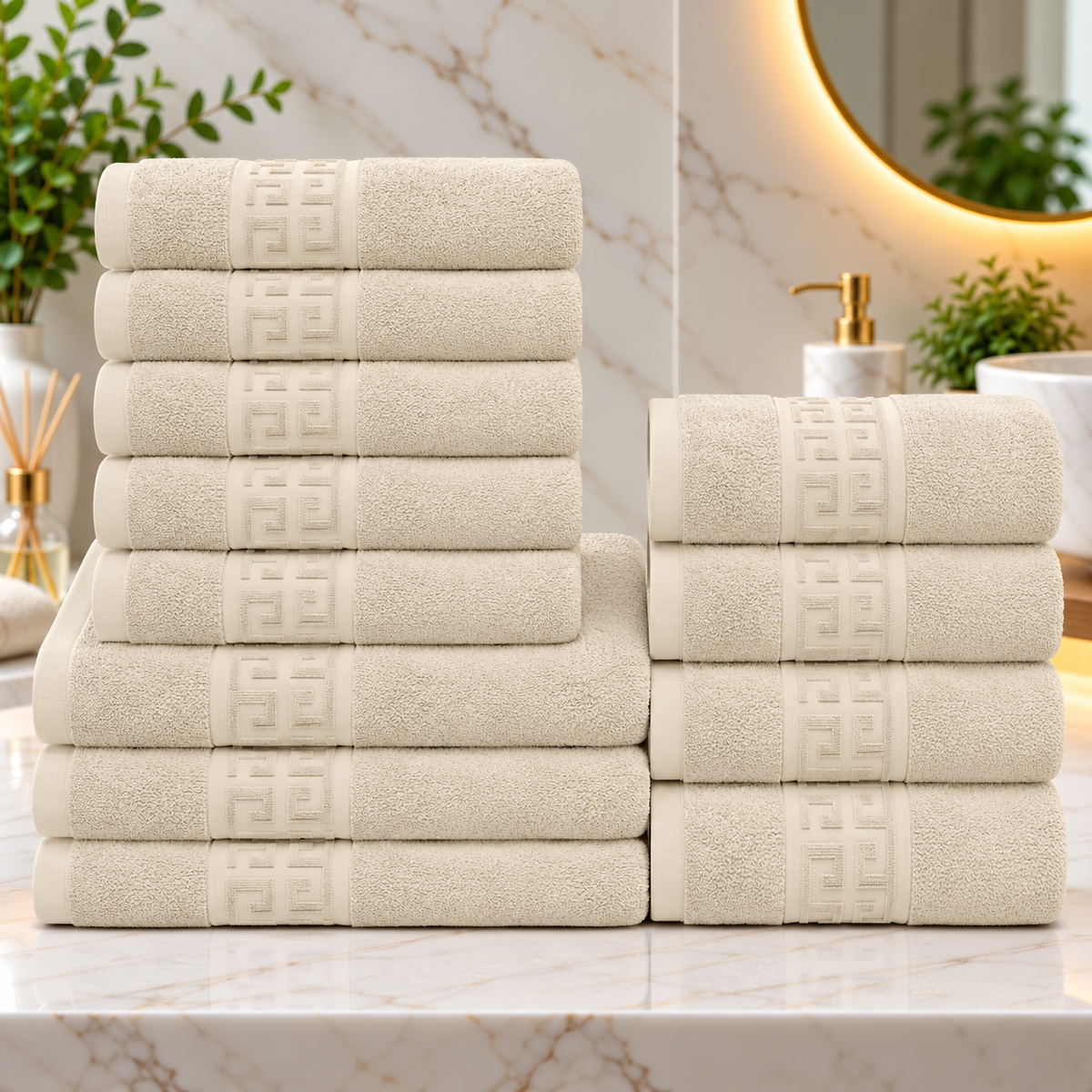Set 12 Prosoape Premium Bumbac 100% – Moi & Absorbante 🔥