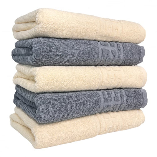 Set 5 Prosoape Baie, Bumbac 100%, Crem / Gri